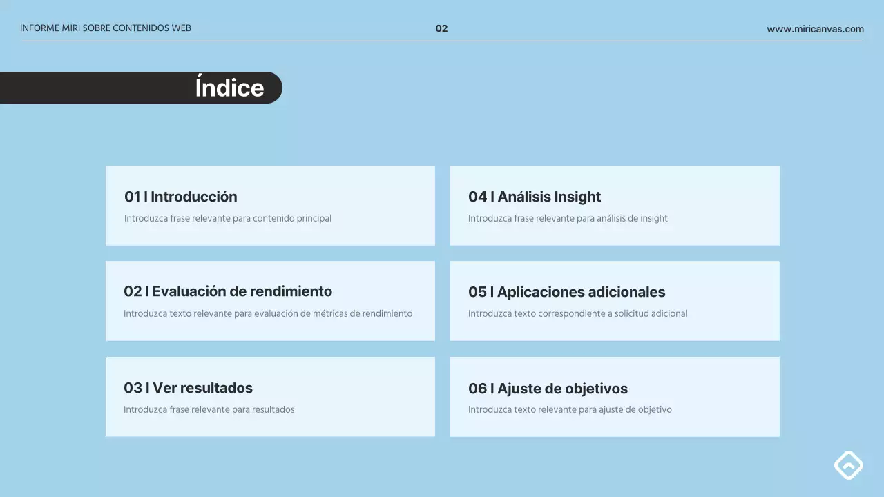 Un sencillo informe en gris y azul claro