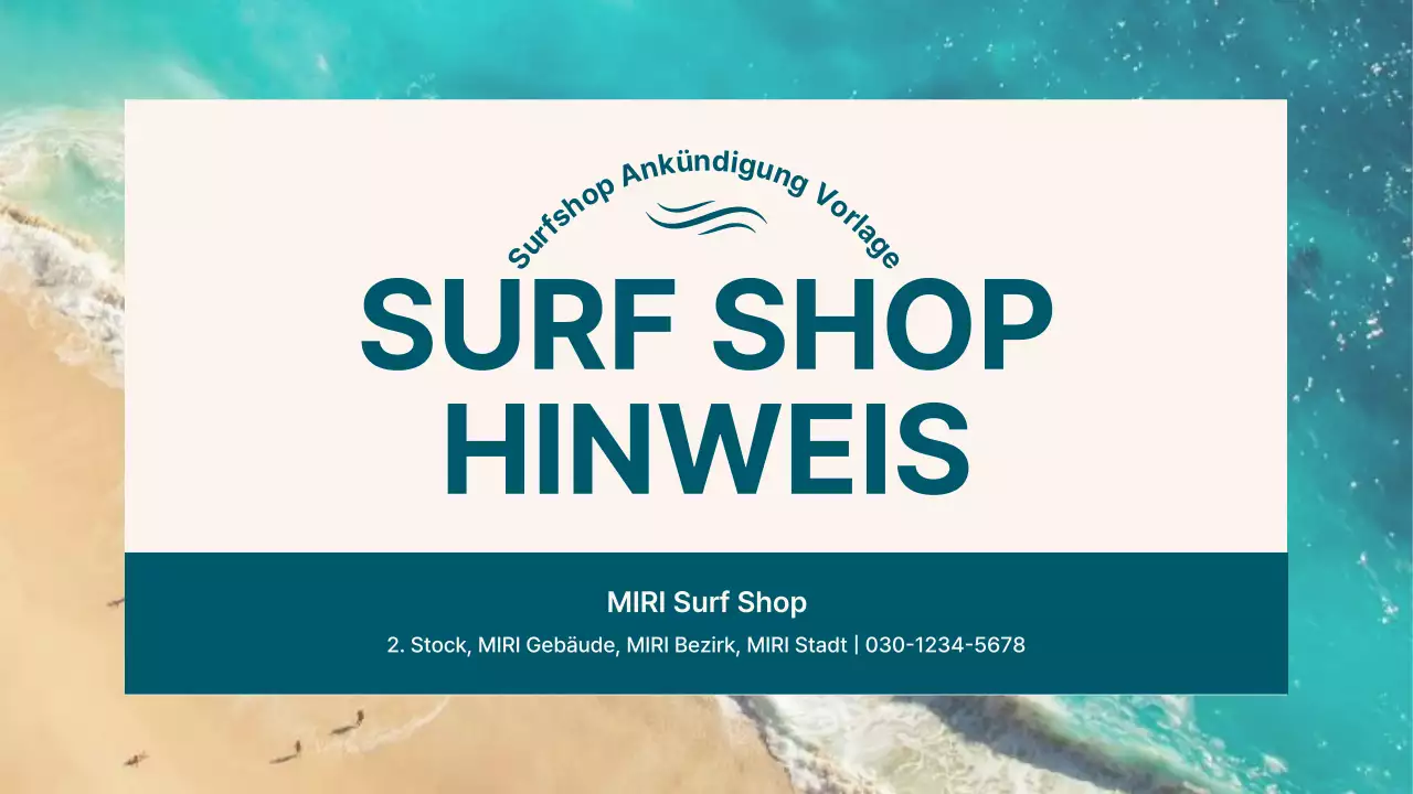 Über das trendige Surfshop-Layout in Blau