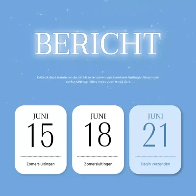 Eenvoudige lichtblauwe en witte sluitings- en leveringsaankondigingen