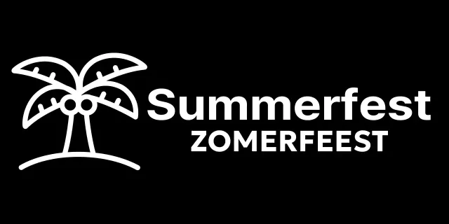 Eenvoudig zomerfestival met palmboomillustraties