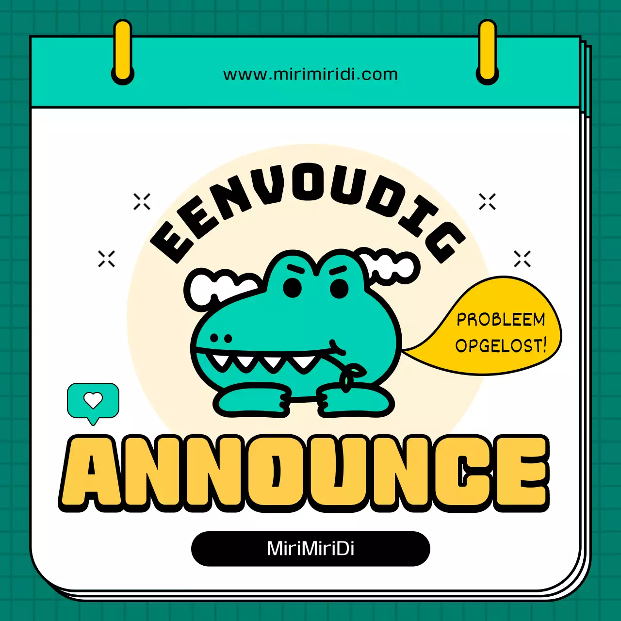 Mint en gele sociale media-aankondigingen voor kleine bedrijven