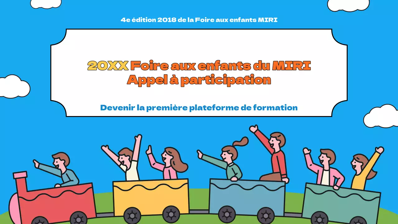 Promouvoir la foire aux enfants jaune et bleu