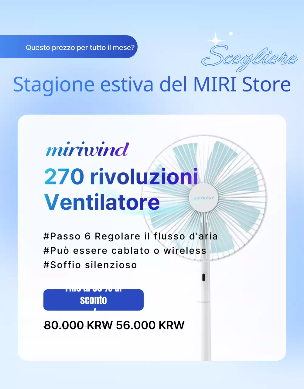 Promuovete un'esposizione di merce estiva con i colori di tendenza blu e azzurro