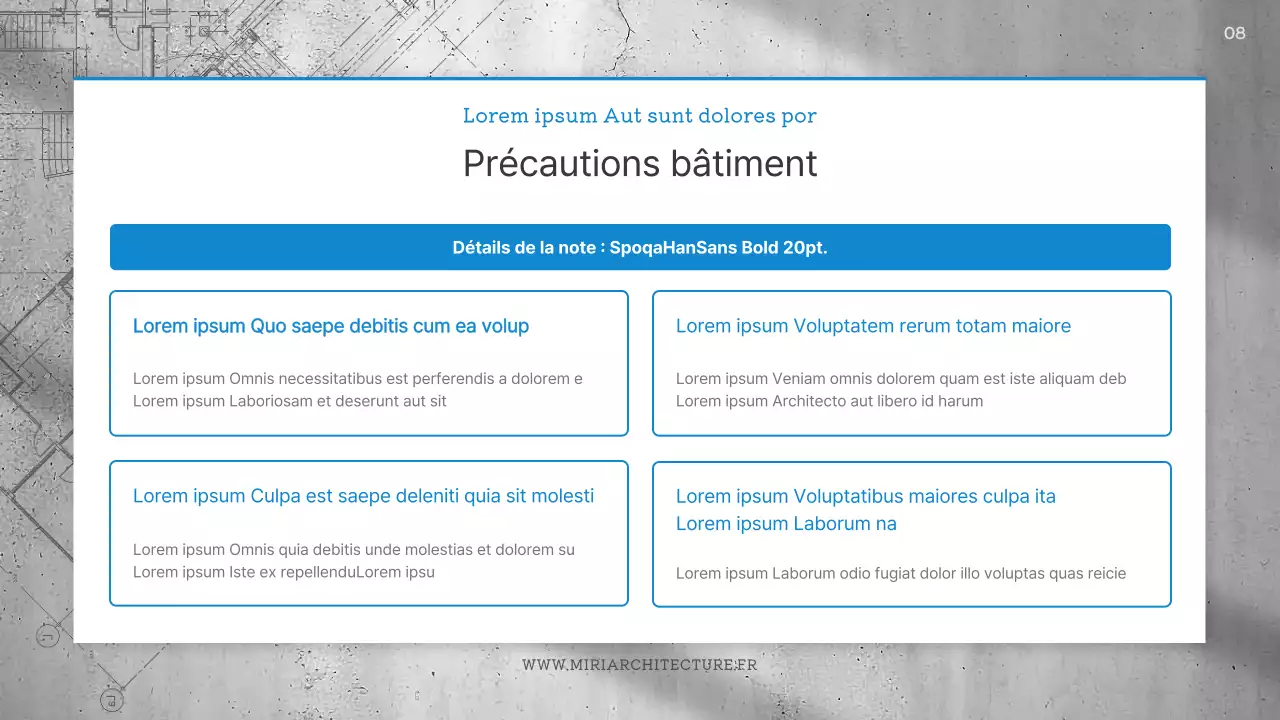 Dossier de conception architecturale simple en bleu et en gris