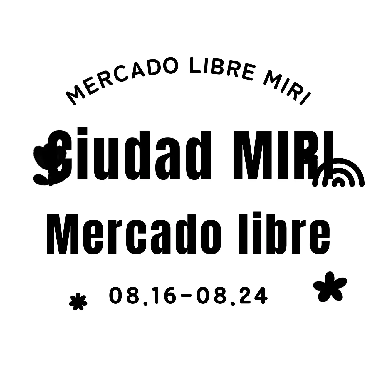 Un mercado agrícola alegre y luminoso con arco iris y flores
