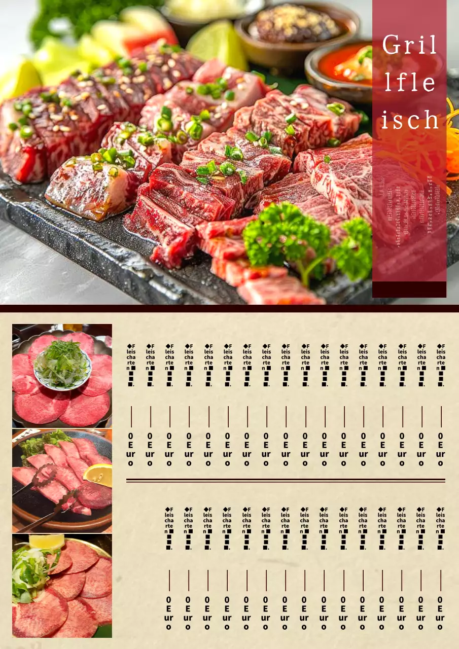 Rustikales, traditionelles Fleischereimenü der Elfenbeinküste