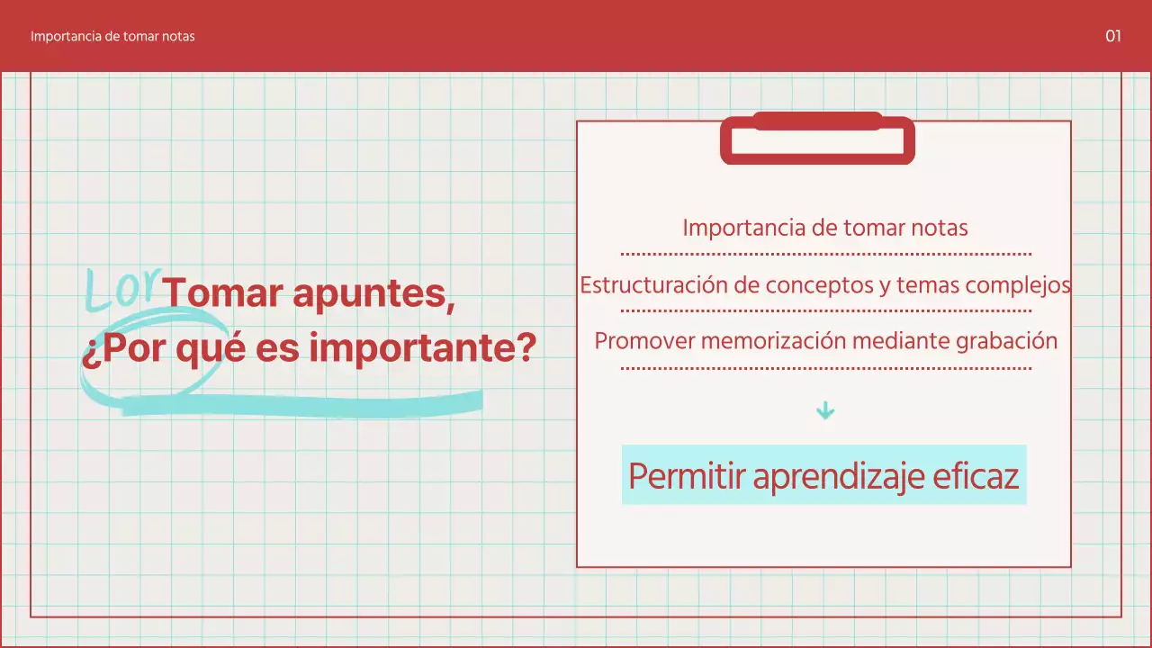 Guía para tomar notas sencillas en azul y celeste