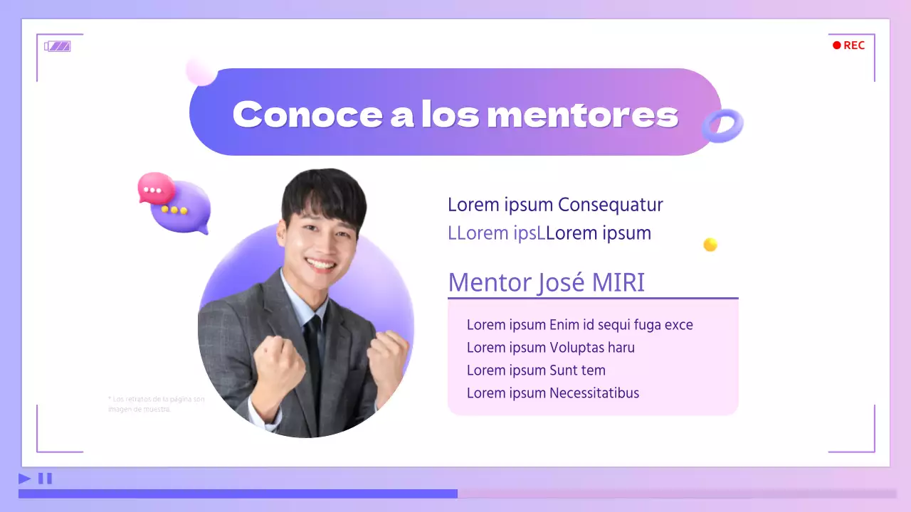 Púrpura y azul, edición de vídeo cibernético para promover clases de superación personal