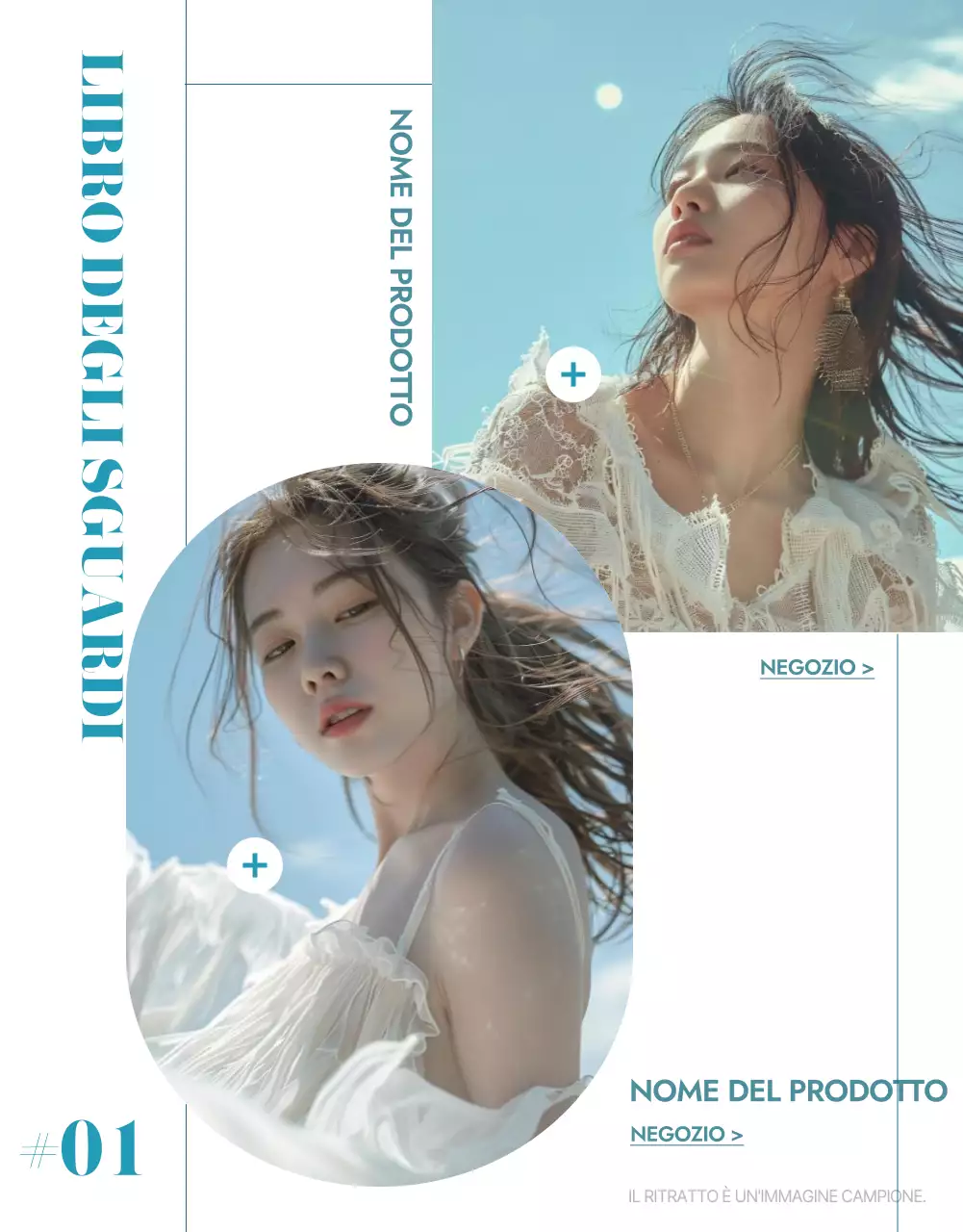 Promuovere una moda estiva minimalista in blu e azzurro