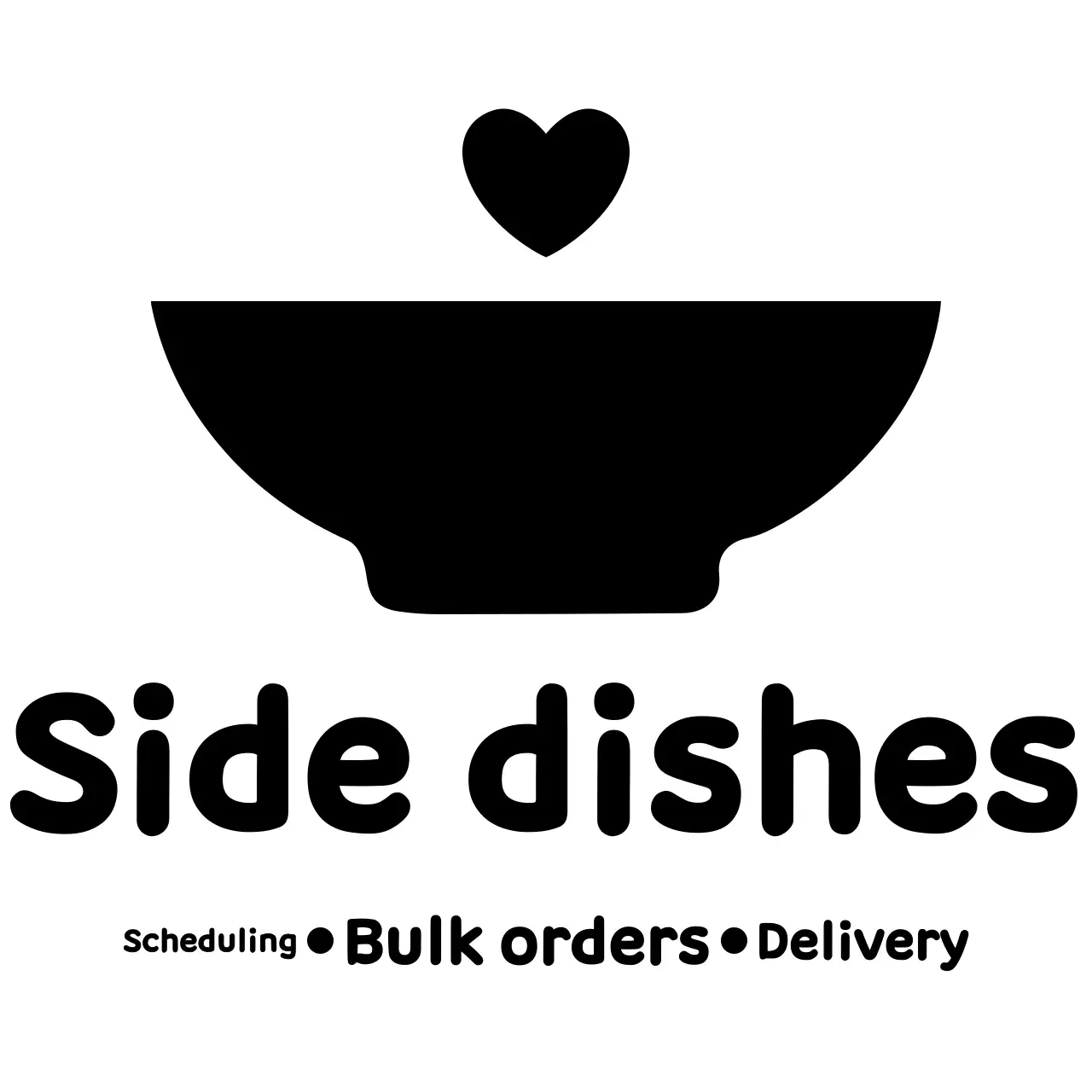 Simple design with bowl and heart icons