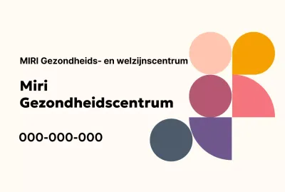 Eenvoudig gezondheids- en wellnesscentrum met kleurrijke vormen