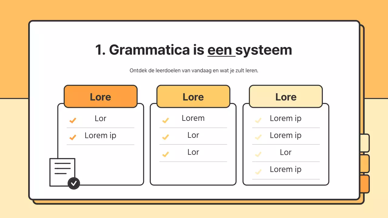 Oranje en gele basisgrammatica in Koreaans