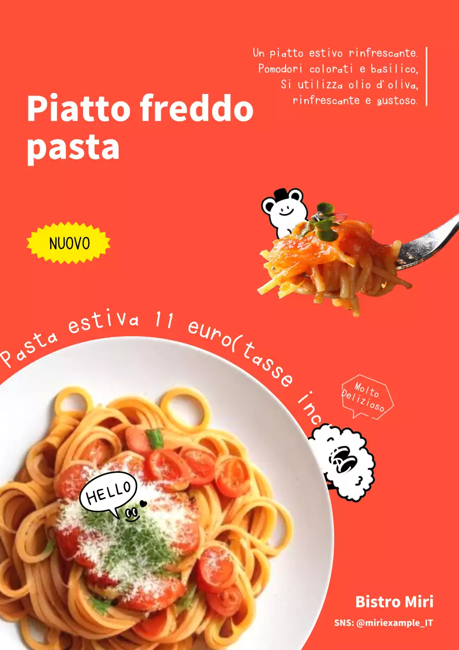 Promuovete il delizioso menu stagionale estivo del vostro ristorante in arancione