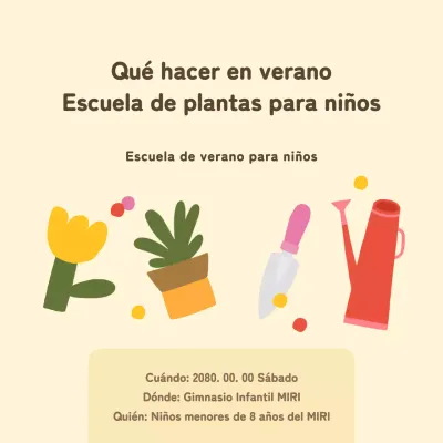 Promover una escuela de verano de plantas amarillas y verdes