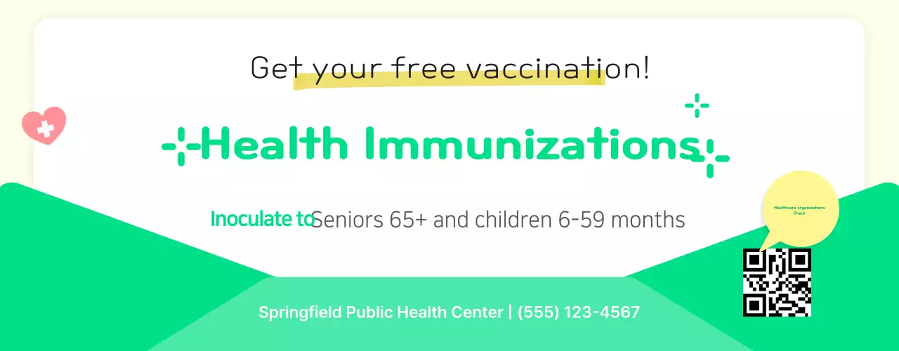 Yellow and green health vaccination notices