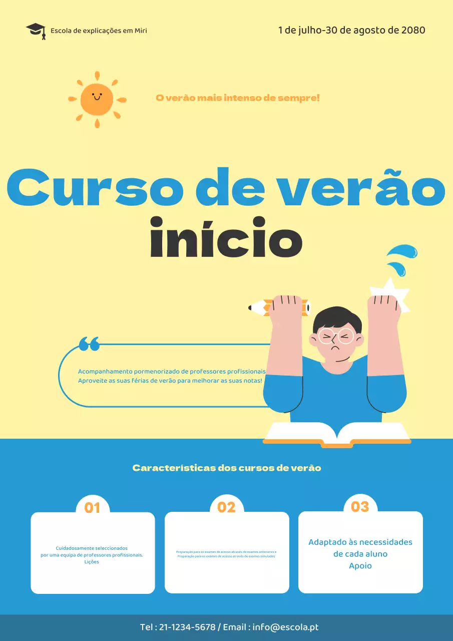 Promover as promoções de base amarelas e azuis das férias escolares de verão