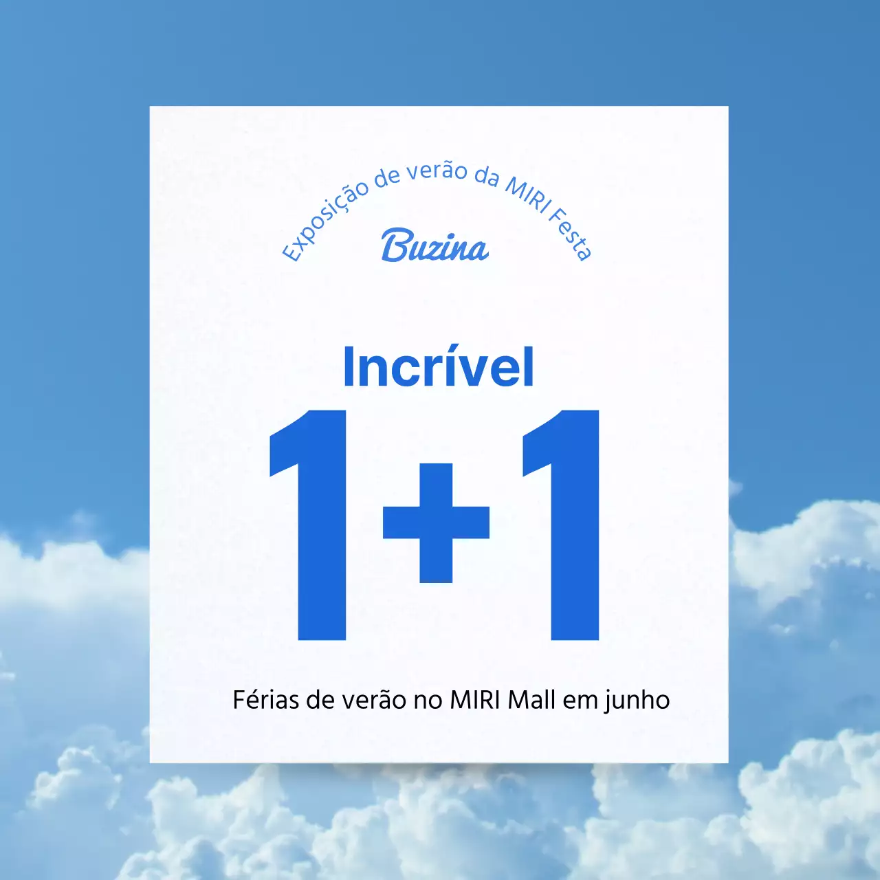 Promover uma exposição de verão simples em azul e branco