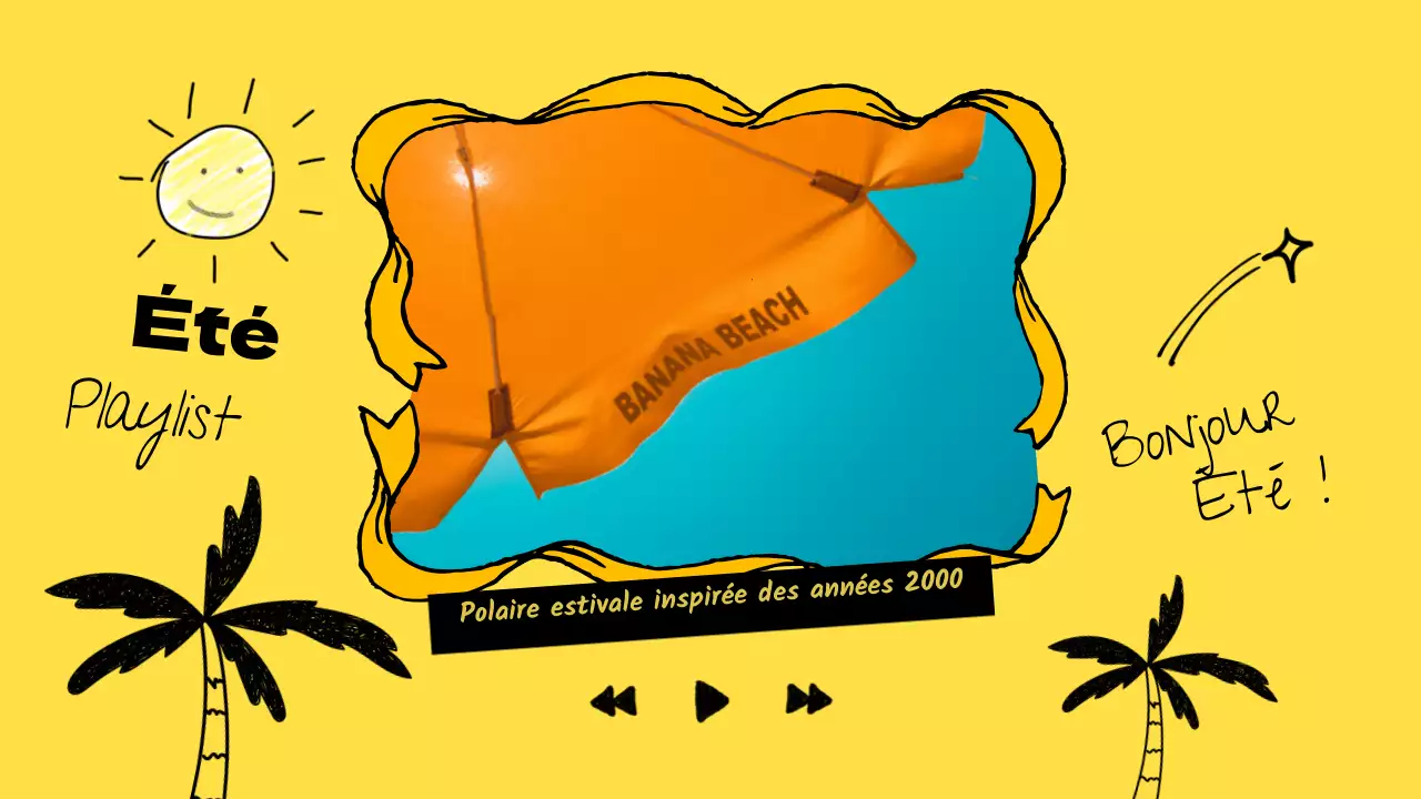 Couverture de liste de lecture musicale estivale kitsch en jaune et noir