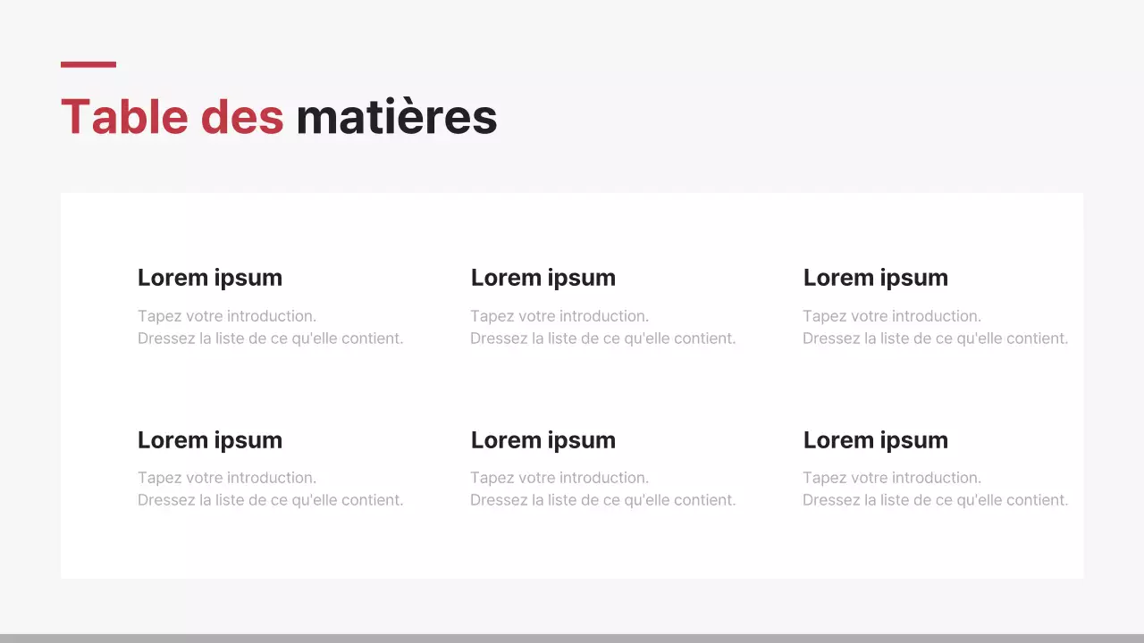 Rapport d'entreprise minimaliste en rouge et blanc