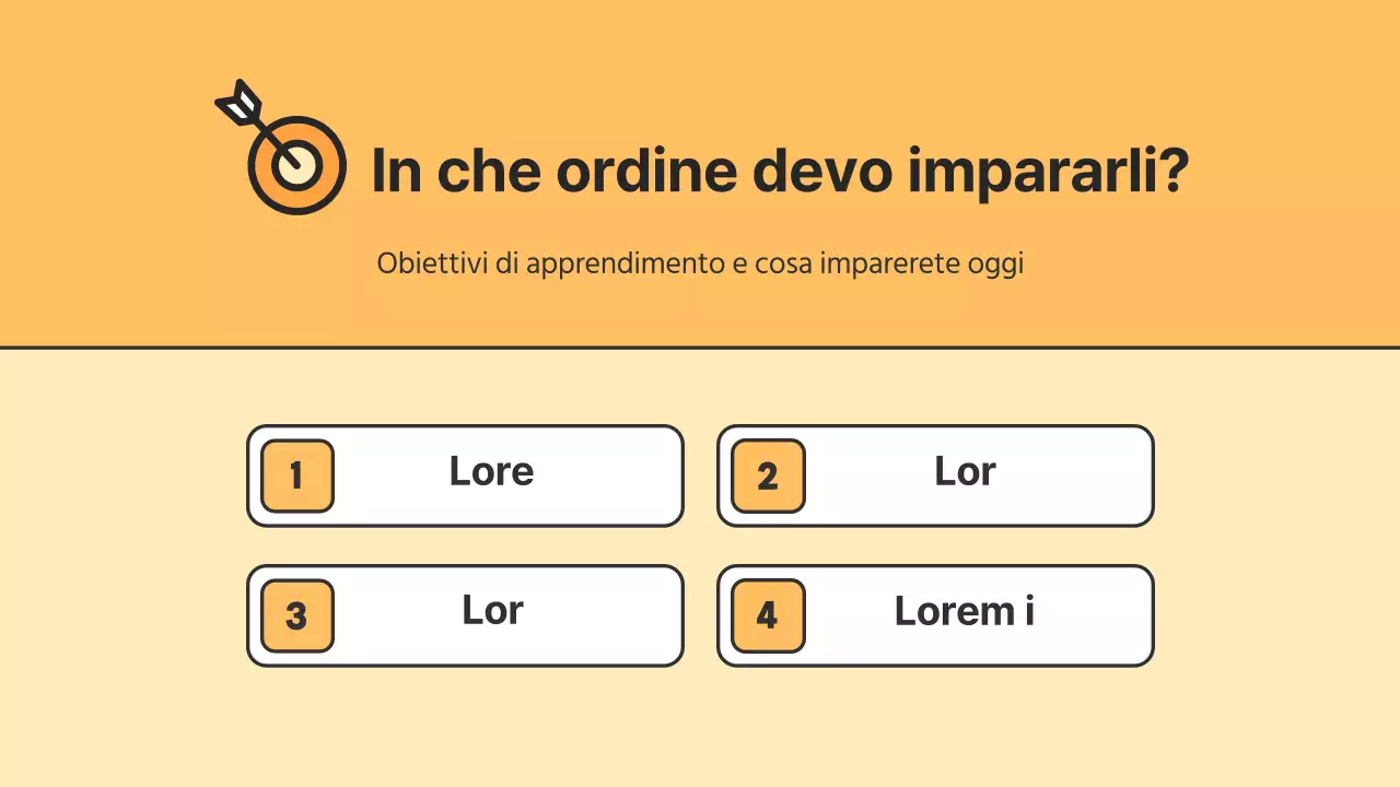 Risorse arancioni e gialle per la grammatica coreana di base