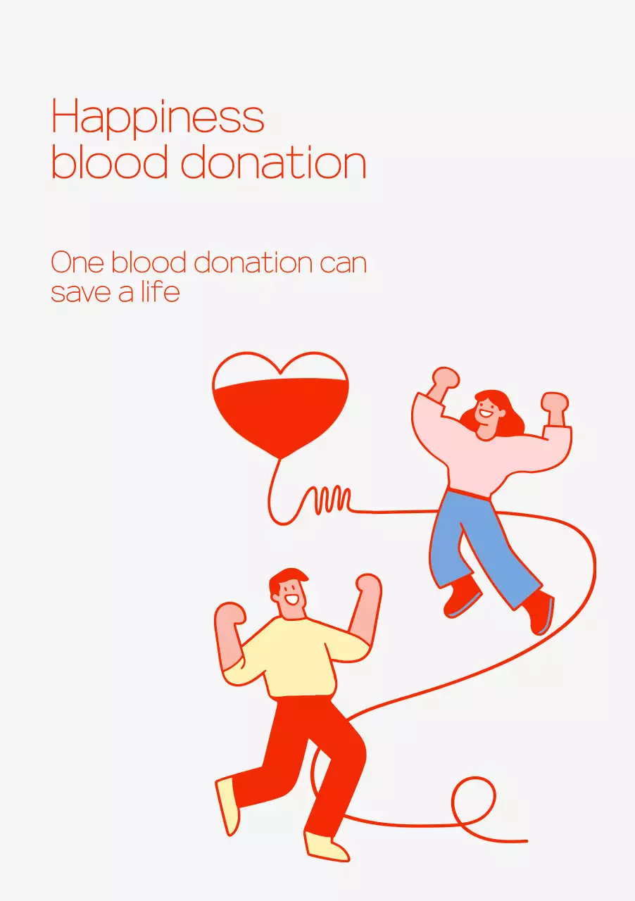 Conceito de ilustração de doação de sangue em vermelho e cinzento