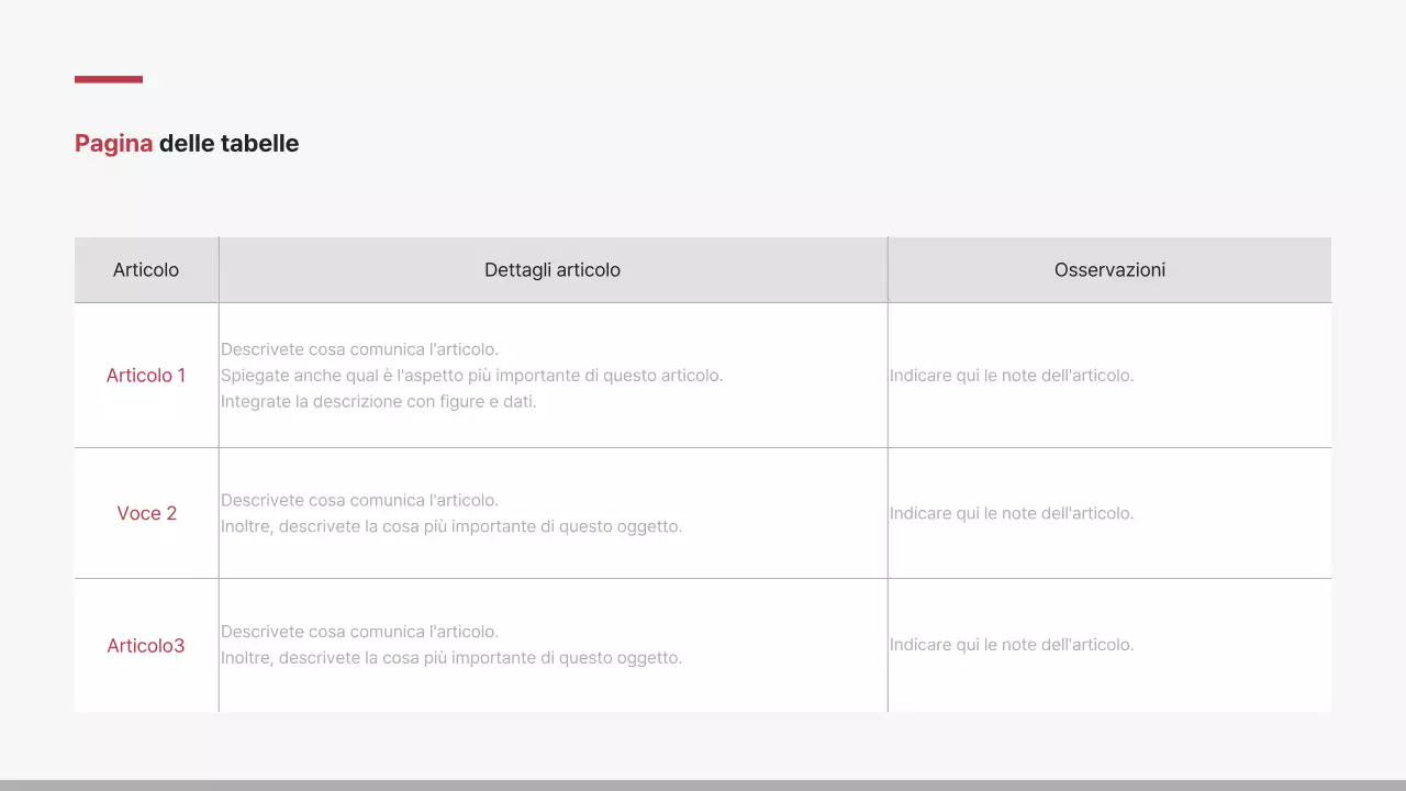 Relazione aziendale minimalista in rosso e bianco