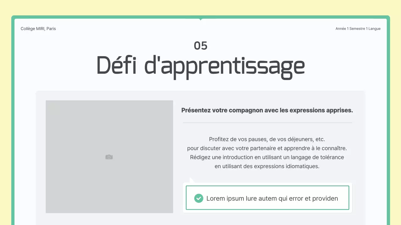 Leçon sur le concept du livre vert et jaune pour les expressions idiomatiques coréennes de l'école secondaire