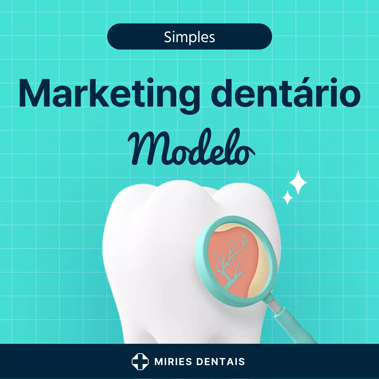 Um simples post promocional dentário em branco e menta