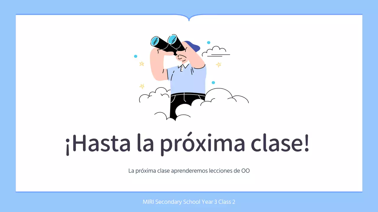 Plan de clases sencillo para profesores en azul y blanco