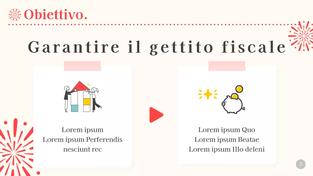 Pianificazione di una festa di fuochi d'artificio beige e rossi