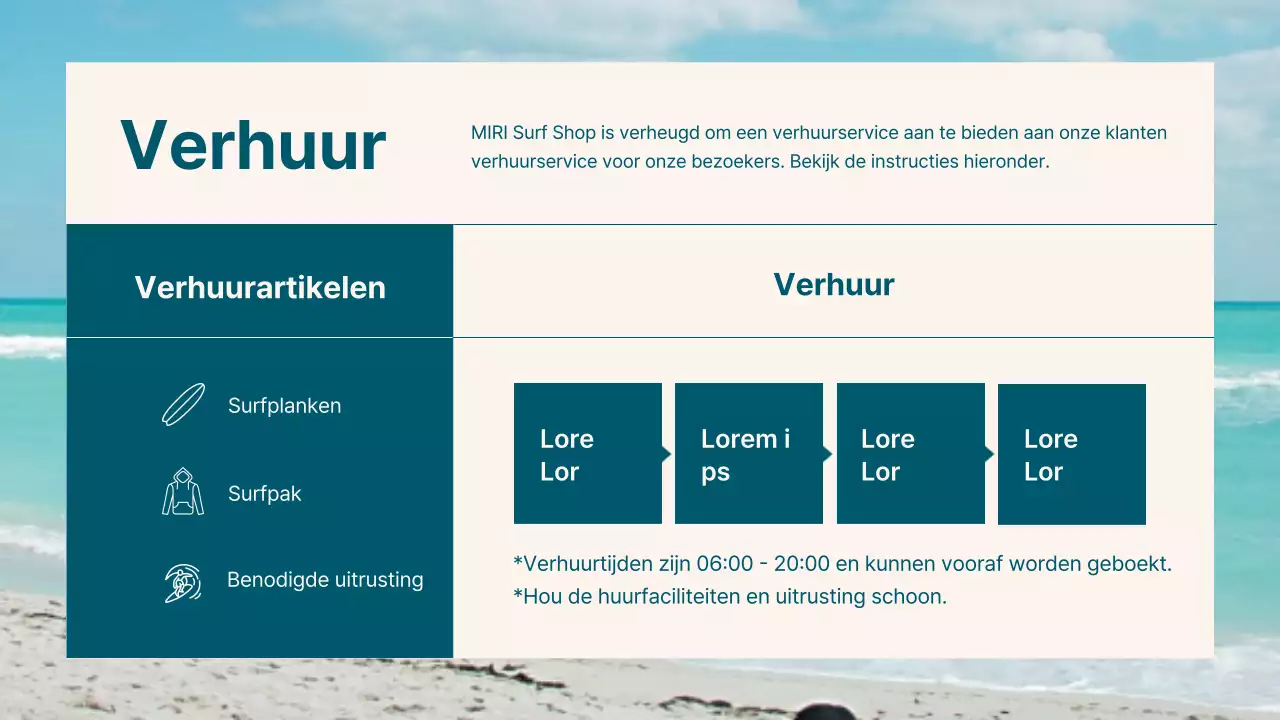 Over de trendy inrichting van de surfshop in blauw