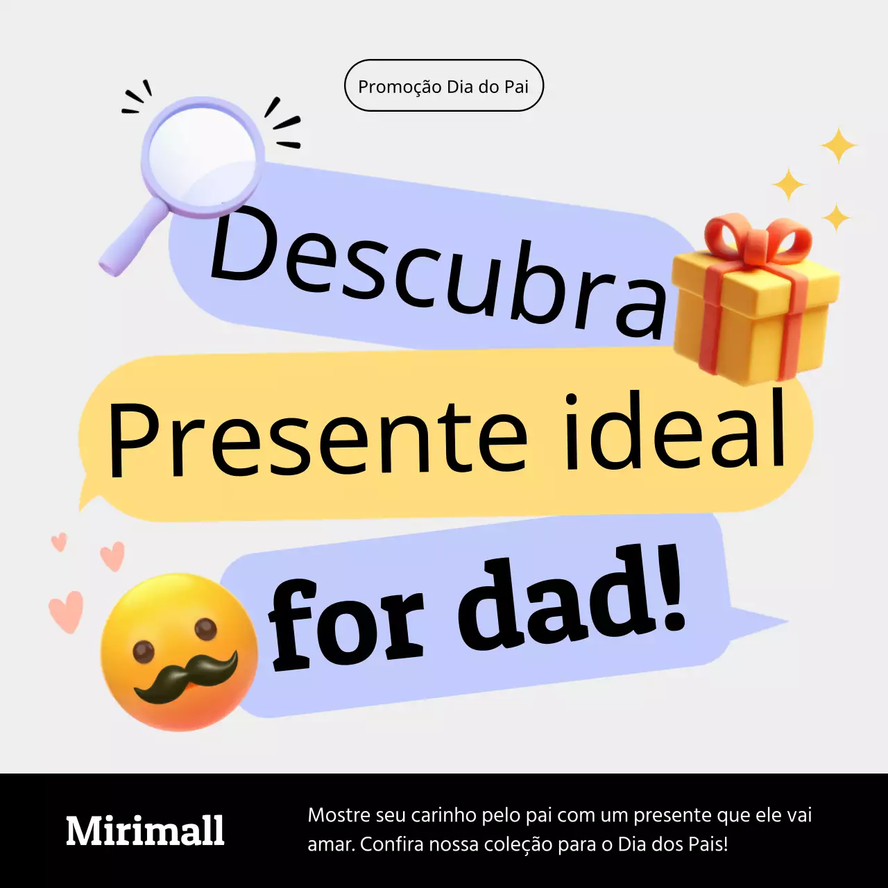 Uma venda simples para o Dia do Pai em lilás e amarelo