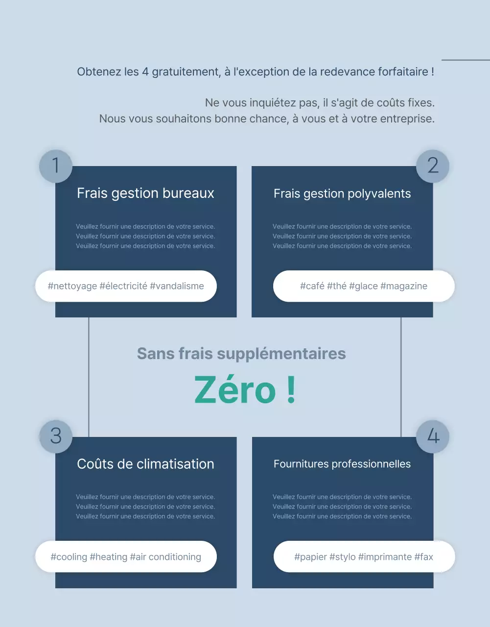 Promouvoir un espace de coworking bleu et blanc