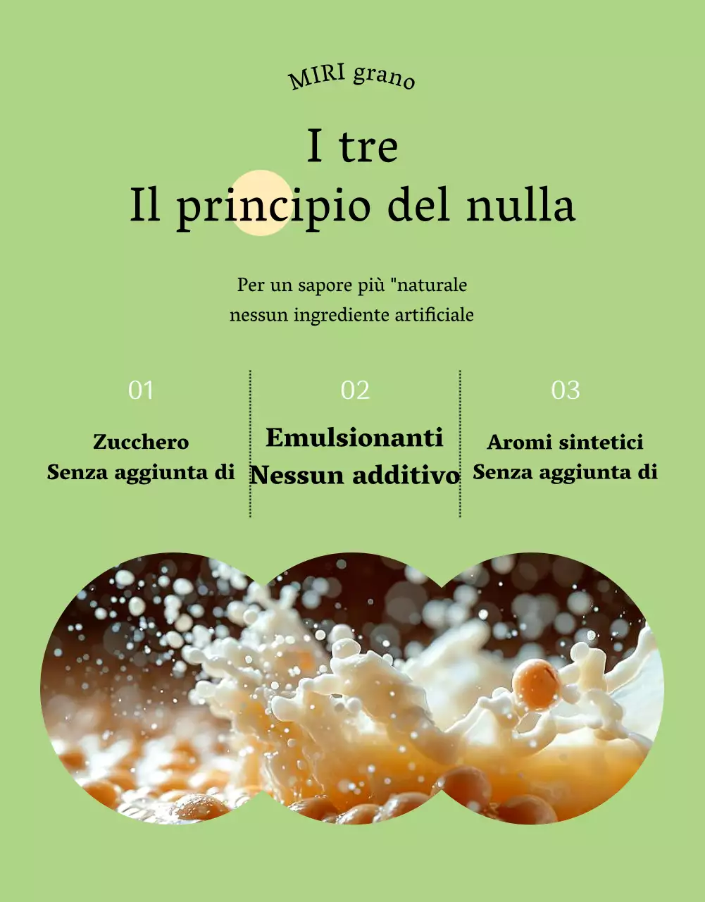 Informazioni sul prodotto beige e minimalista del latte di soia