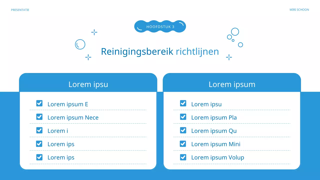 Introductie van Blue's mooie schoonmaakbedrijf