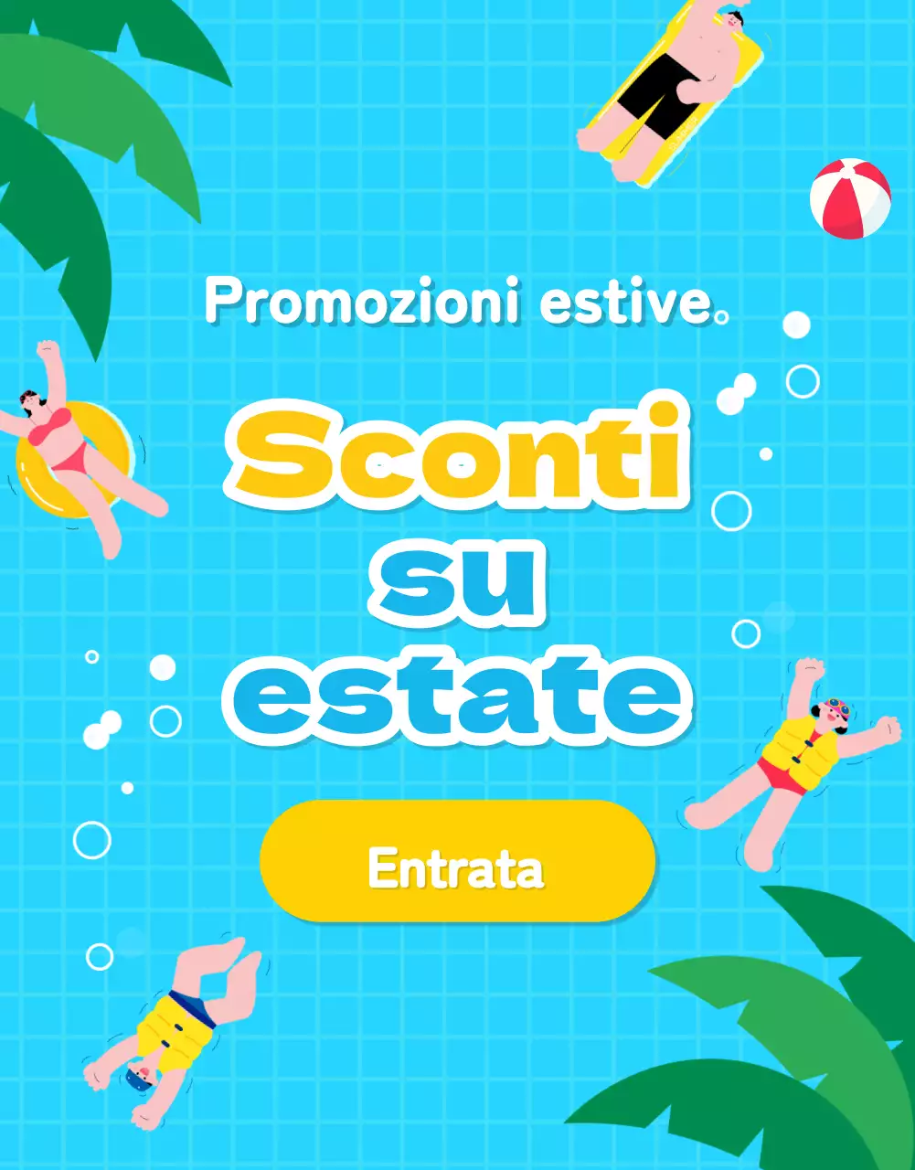 Promuovere una bella promozione estiva in azzurro