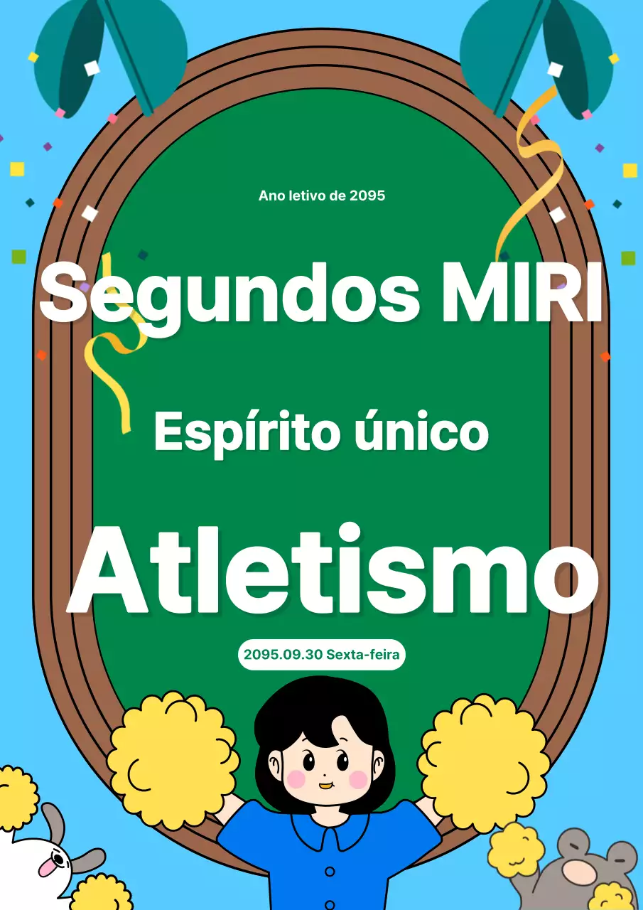 Promover um dia desportivo azul-claro e verde na escola primária