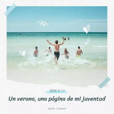 Un bonito poste marino de vacaciones de verano en azul claro y blanco