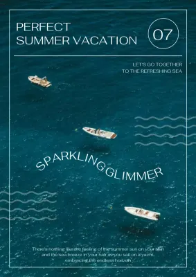 Blue Modern Vacation Promotion Poster
