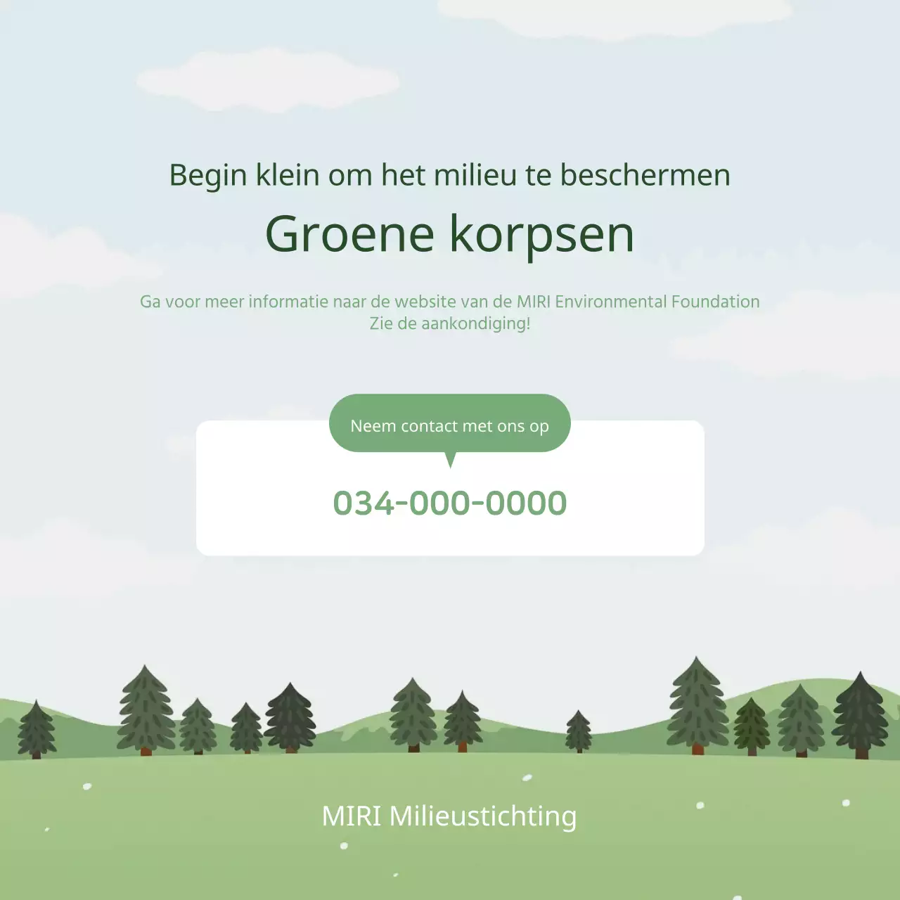 Een eenvoudige groen-witte beschrijving voor het werven van studentenvrijwilligers