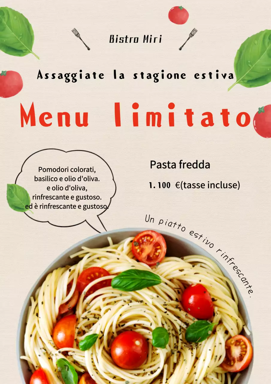 Volantini stagionali per ristoranti in rosso e verde