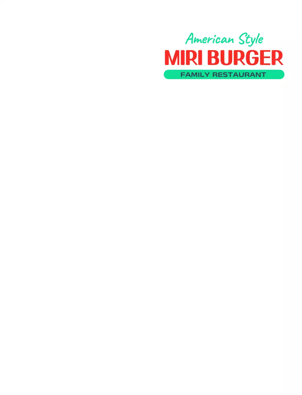 Logo dengan karakter hamburger gaya Amerika