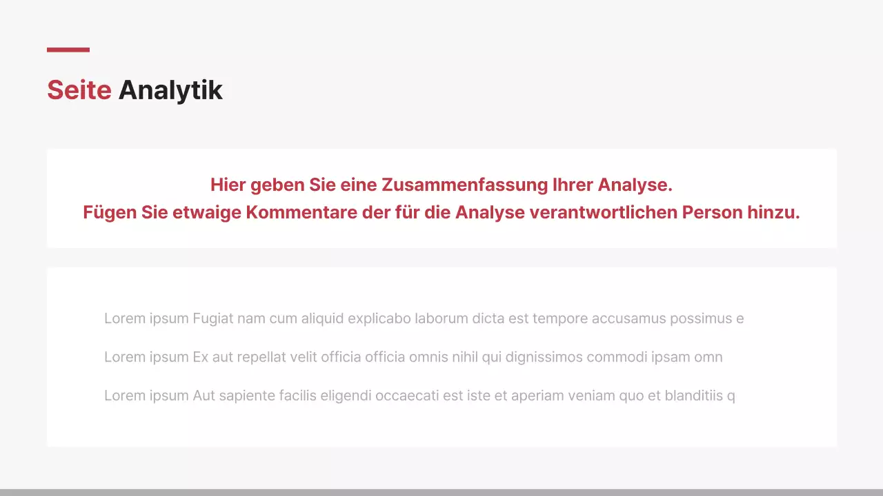 Minimalistischer Unternehmensbericht in Rot und Weiß