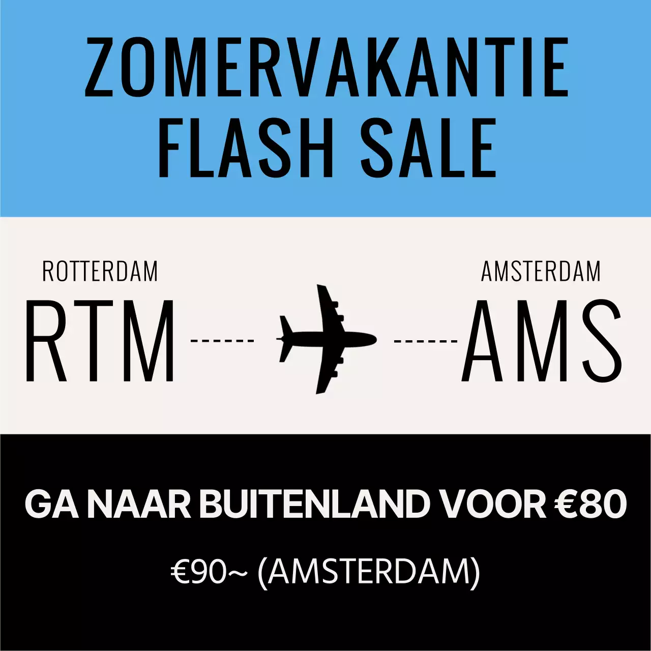  Promoot kortingen op tickets met een eenvoudig lichtblauw en zwart kleurenschema