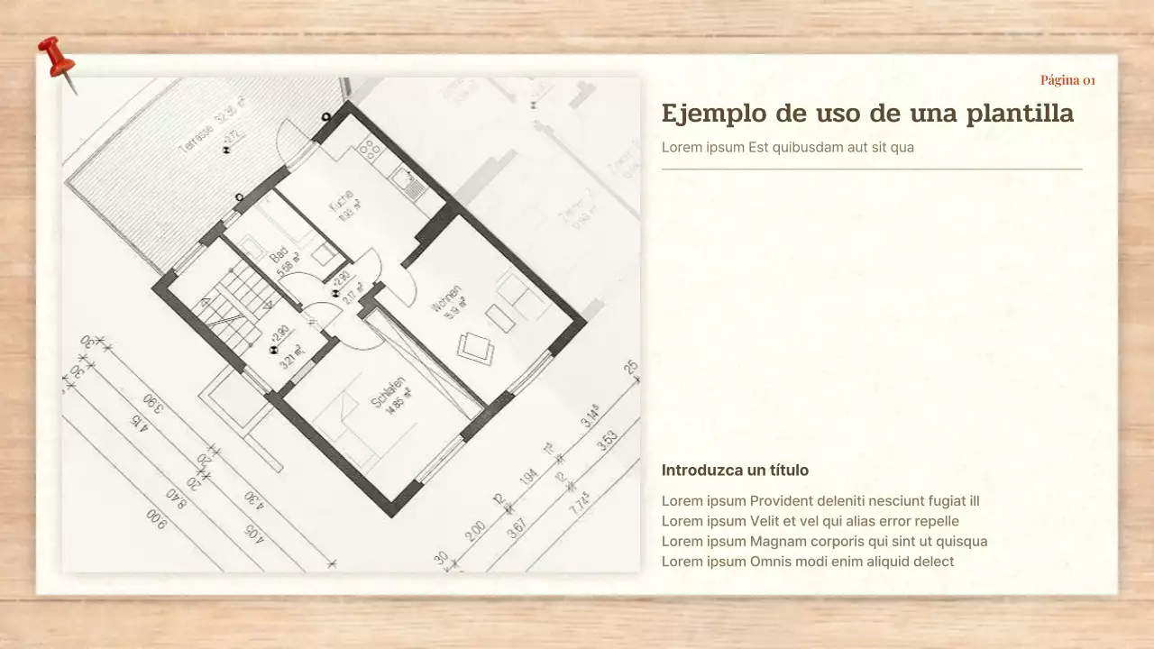 Arquitectura y diseño sencillos en rojo y beige