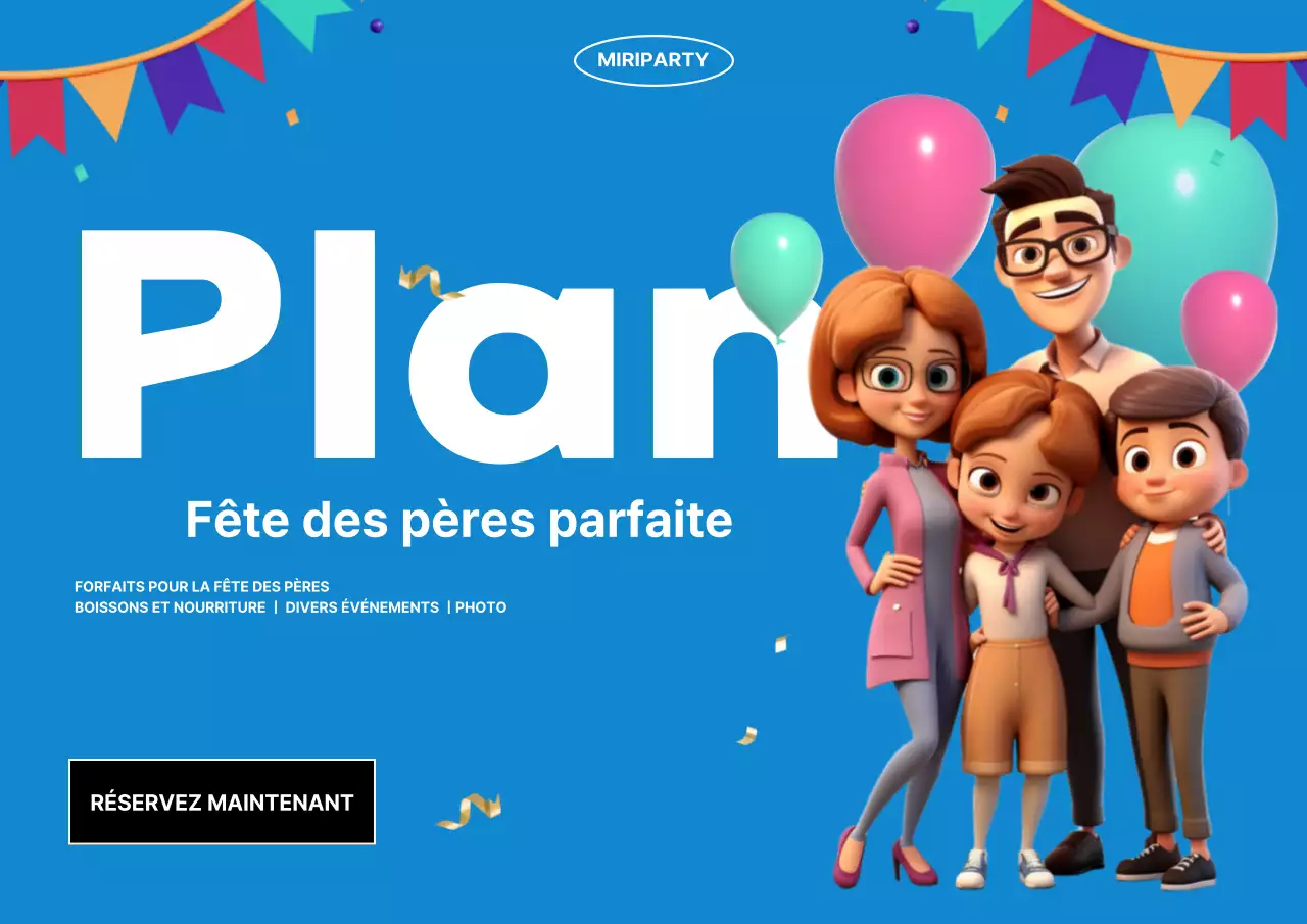 Promouvoir un planificateur de fêtes pour la fête des mères en blanc et bleu clair