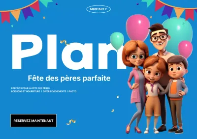 Promouvoir un planificateur de fêtes pour la fête des mères en blanc et bleu clair