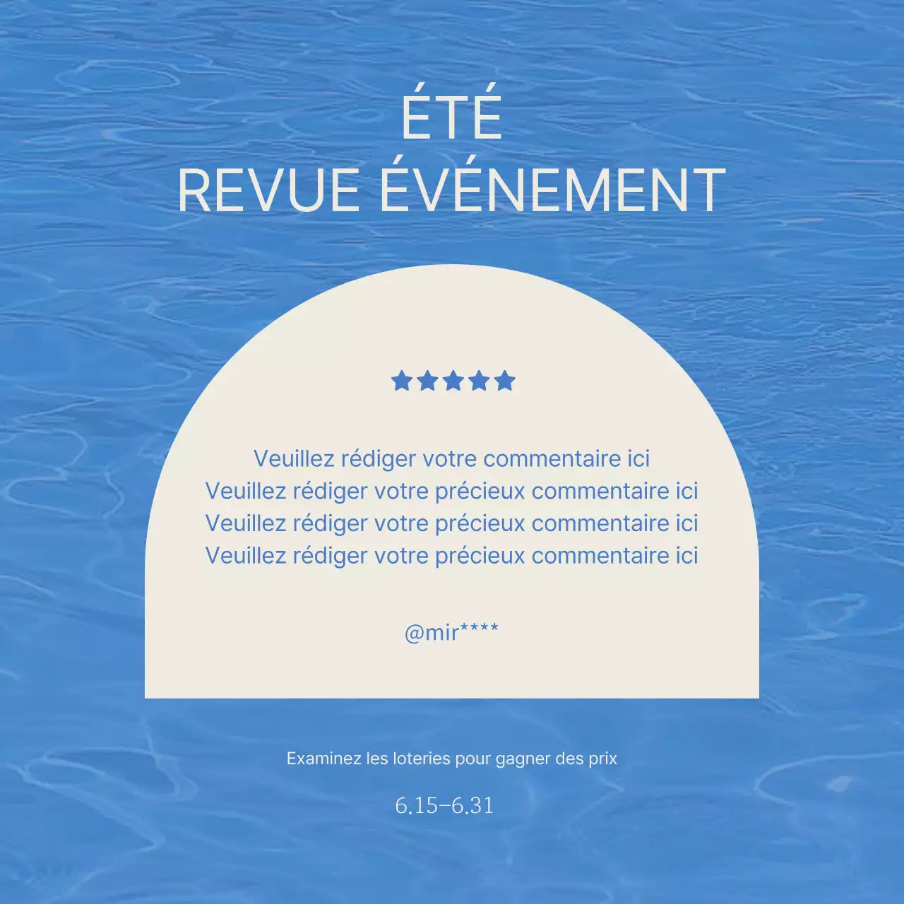 Une publicité simple pour les soldes d'été en bleu clair et bleu