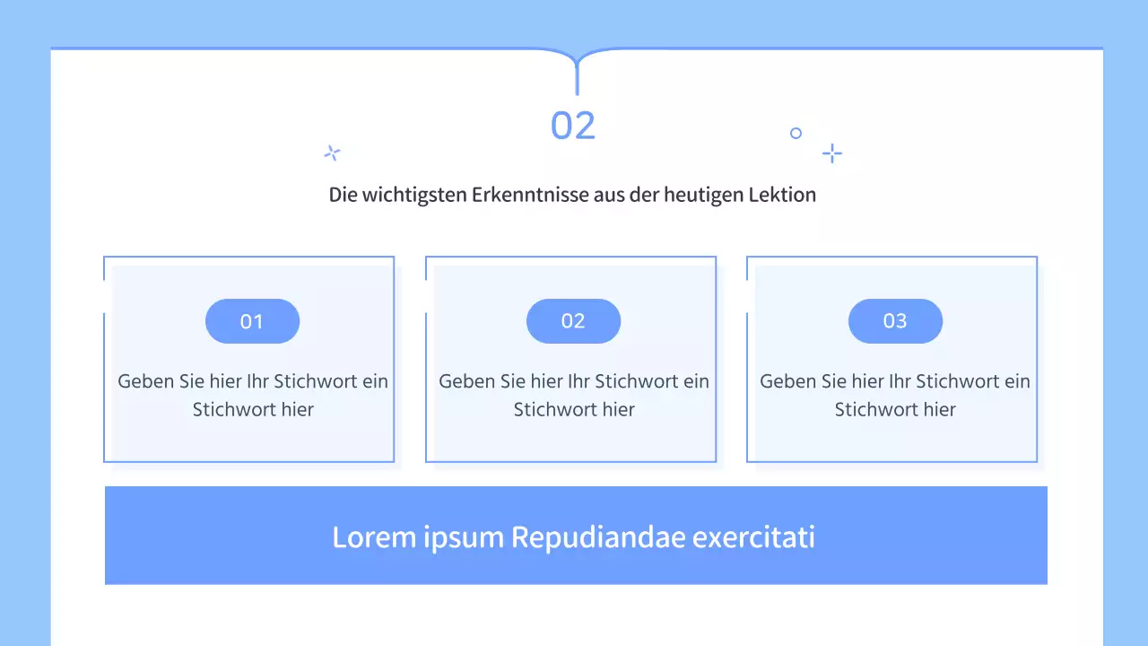 Einfacher Unterrichtsplan für Lehrer in Blau und Weiß
