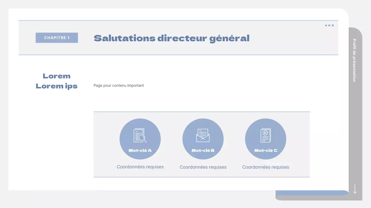 Un prospectus scolaire simple en gris et bleu